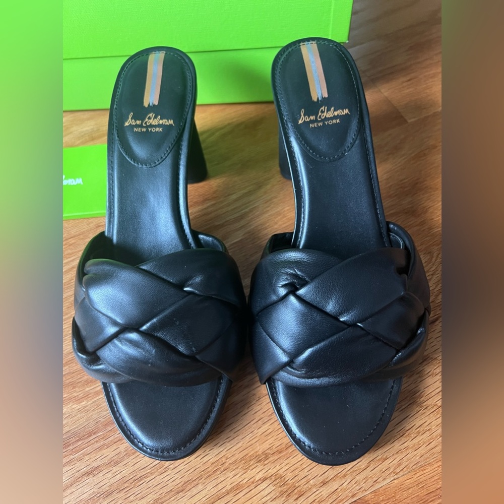 SAM EDELMAN Oaklie Leather Mules, Size 8